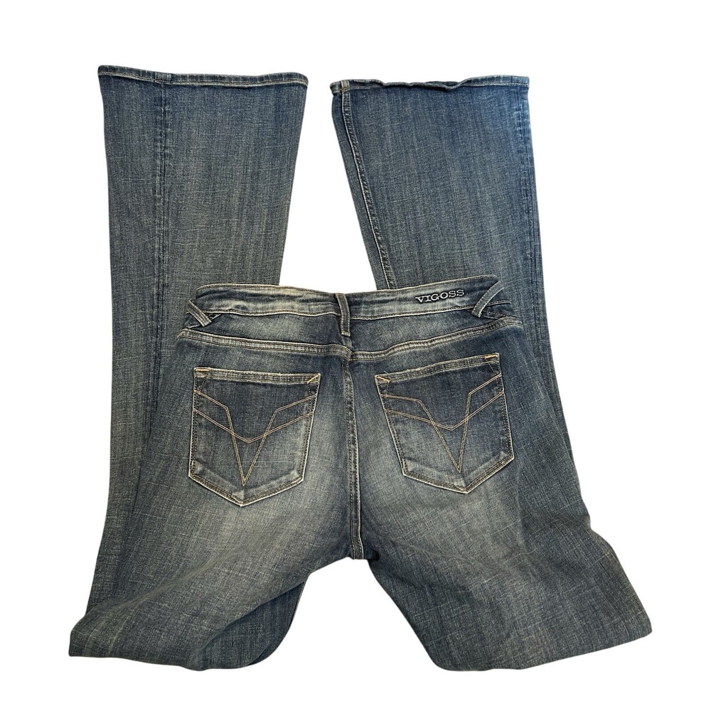 Vigoss Chelsea Flare Jeans Womens Size 26 Light Wash Denim